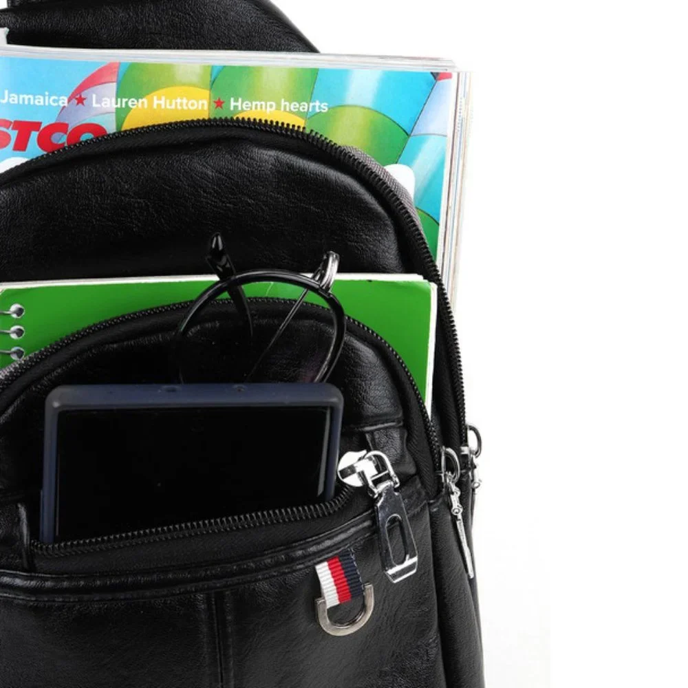Belt Bag - Sling Bag - Black- Vegan Faux Leather - NWT- Men's / Unisex
